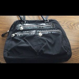 Large Brighton Patent Croc and Nylon Bag